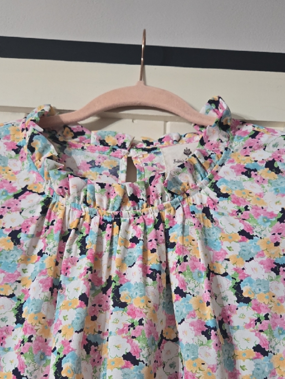 Floral Ruffle Sleeve Blouse - Pink Multi - Picture 2 of 6